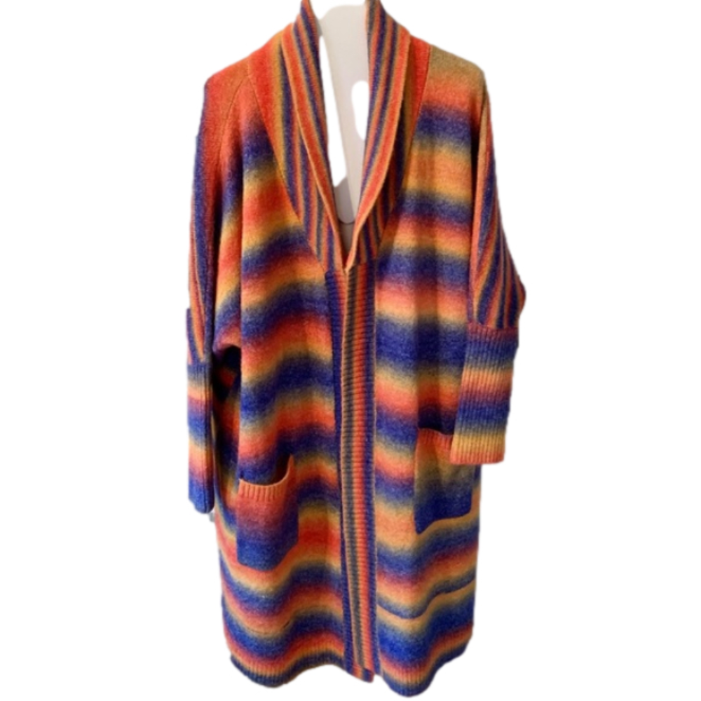 Rainbow Long Cardigan Oversized Sweater